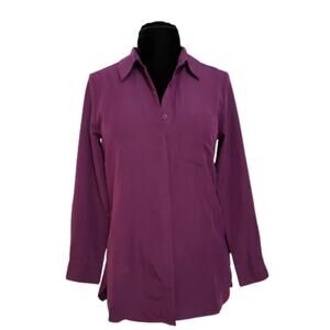 New Jennifer & Grace Raspberry Button Down Blouse Small Career Womens Minimal